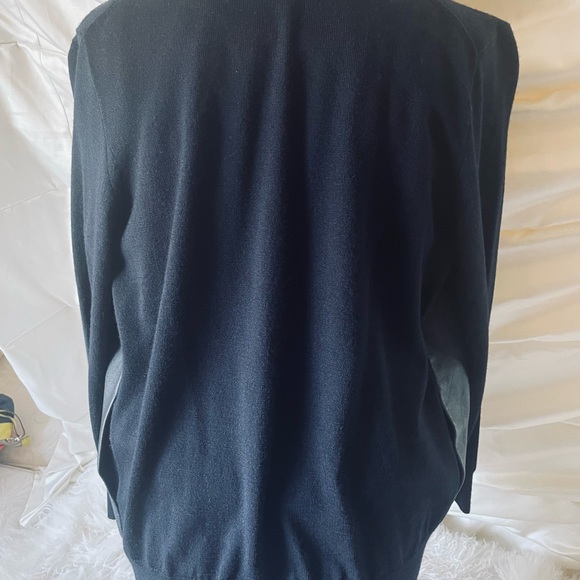 Banana Republic Leather Black Cardigan Sweater - Picture 3 of 9